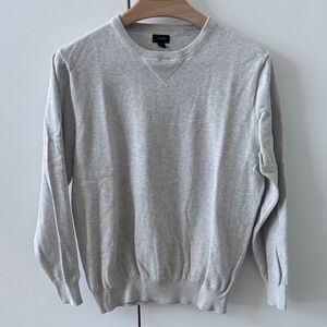 J. Crew Men's Light Gray Crewneck Sweater - 100% cotton size medium